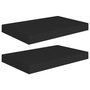Voir la diapositive 2 : VIDAXL Etageres murales flottantes 2 pcs noir 40x23x3,8 cm MDF