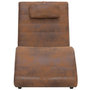 Voir la diapositive 3 : VIDAXL Chaise longue avec oreiller marron Similicuir daim