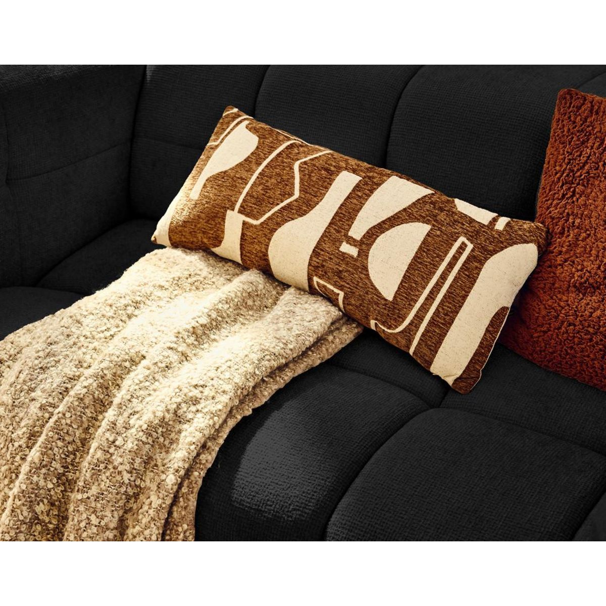 LISA DESIGN Suzano - canapé droit 2 places en tissu texturé