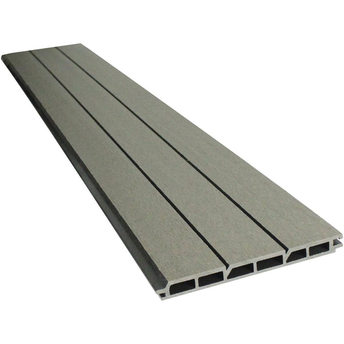 Habitat et Jardin Lot de 6 lames composite de clôture - L160 cm x l25.8cm x ép. 2cm - Gris