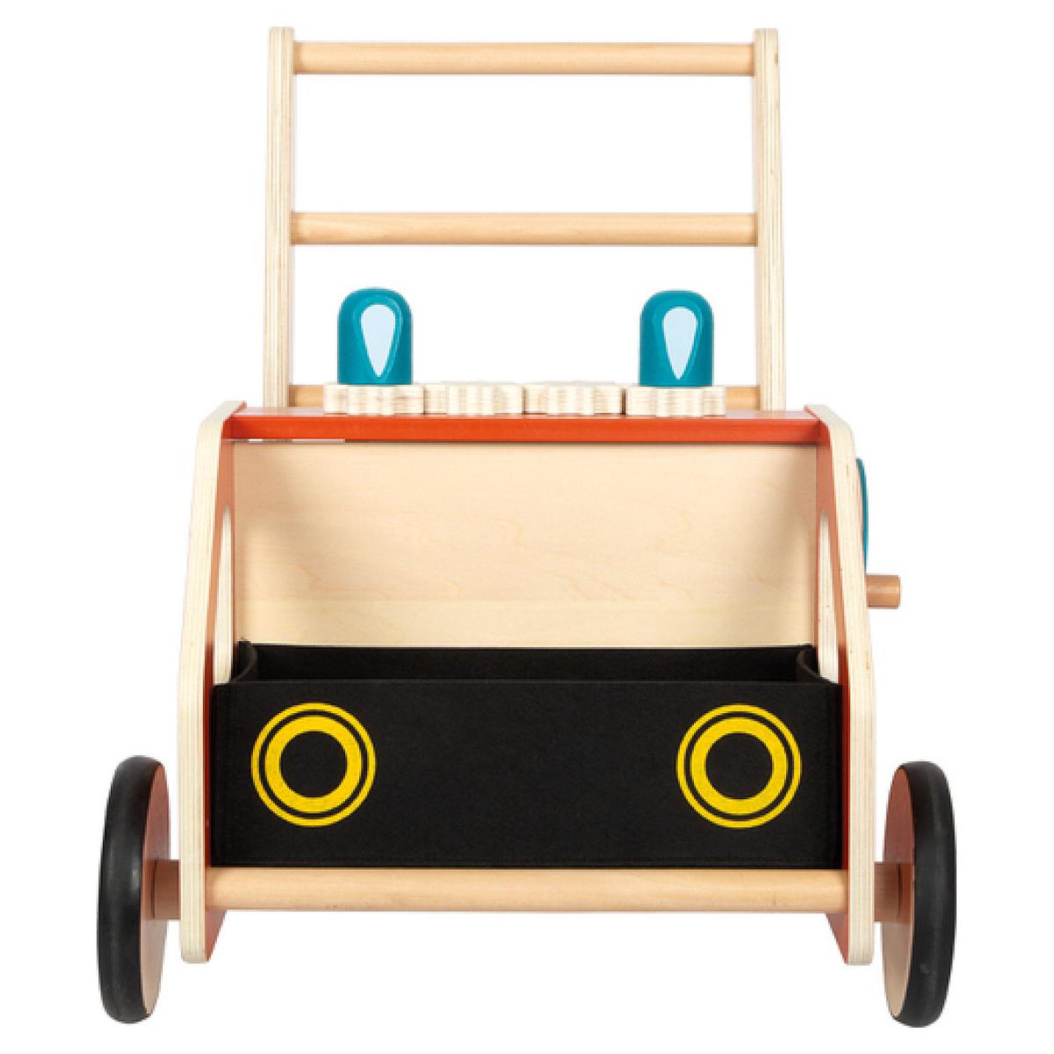 Voir la diapositive 2 : SMALLFOOT Chariot de marche Pompiers en bois