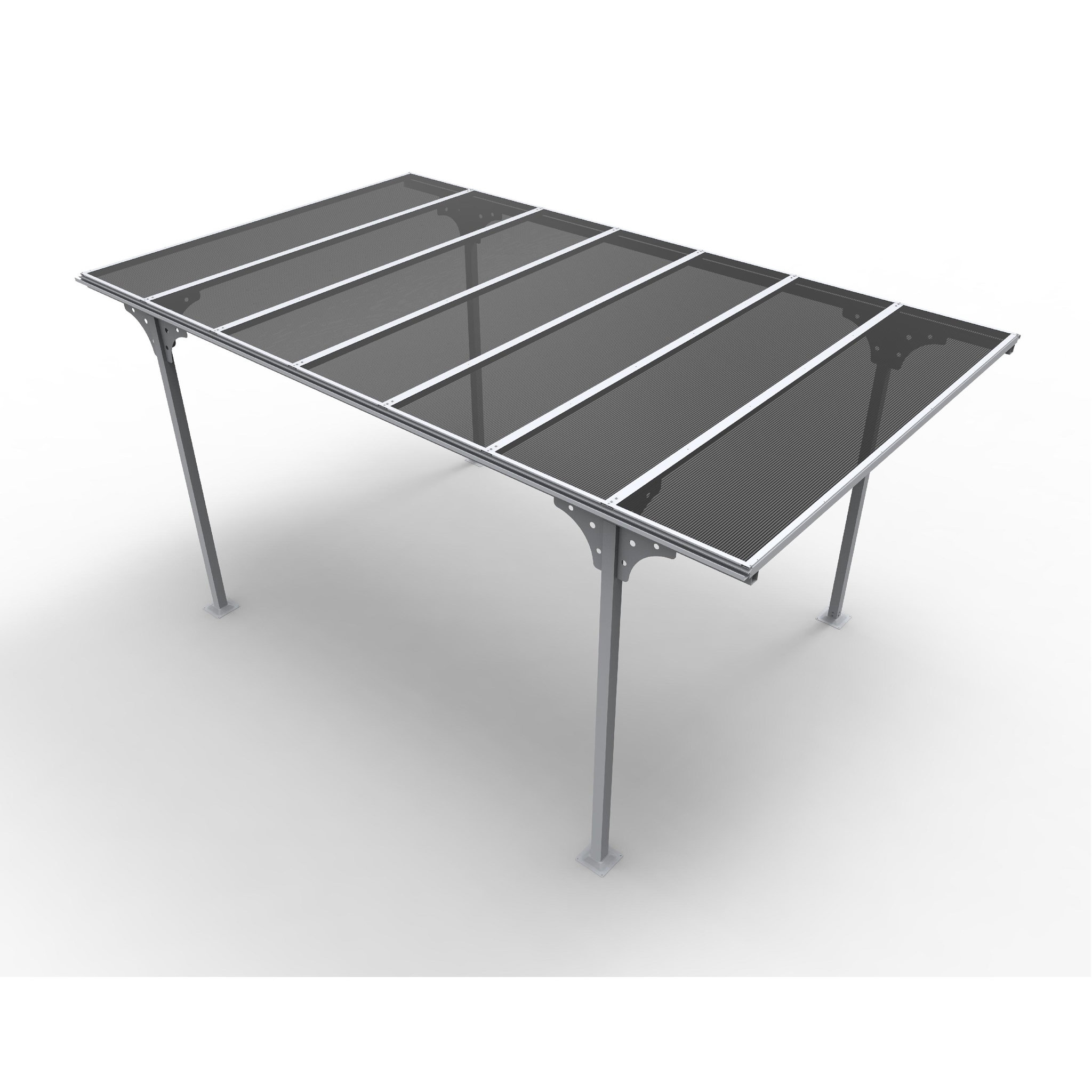 Voir la diapositive 2 : Carport Aluminium - Toit plat - Anthracite - 14,7 m² - SOMERSET