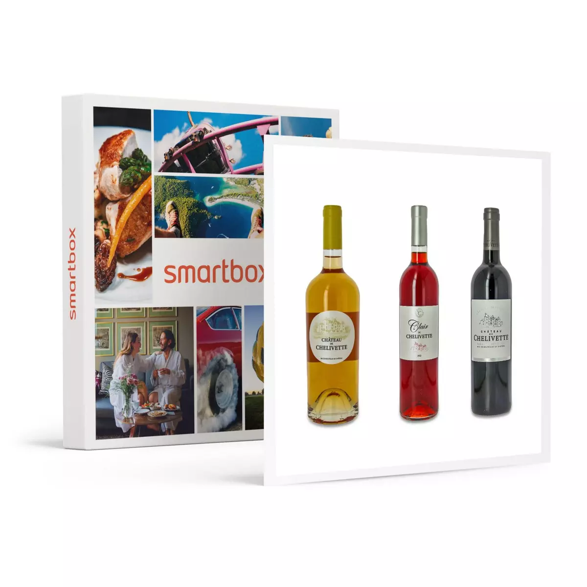 Smartbox Livraison de 6 bouteilles de vin Chelivette rouge et rosé à domicile - Coffret Cadeau Gastronomie