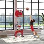 Voir la diapositive 2 : HOMCOM Panier de basket enfant multifonction design dino 3-6 ans - but, golf, 2 jeux de lancer - hauteur réglable - HDPE gris rouge