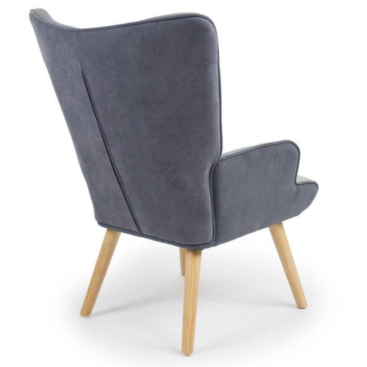 Paris Prix Fauteuil Scandinave en Velours  Patchwork  Gris & Bleu