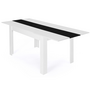 Voir la diapositive 1 : ID MARKET Table à manger extensible rectangle GEORGIA 6-10 personnes blanche et noire 140-220 x 90 cm