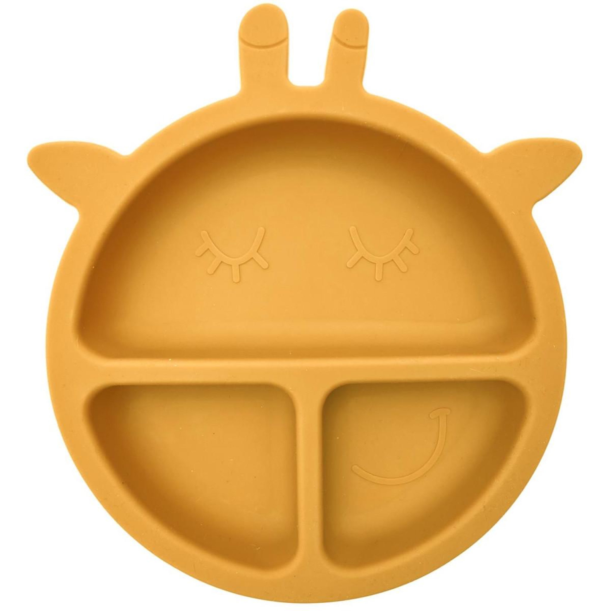 Tom & Zoé Assiette bébé en silicone  girafe  23cm jaune