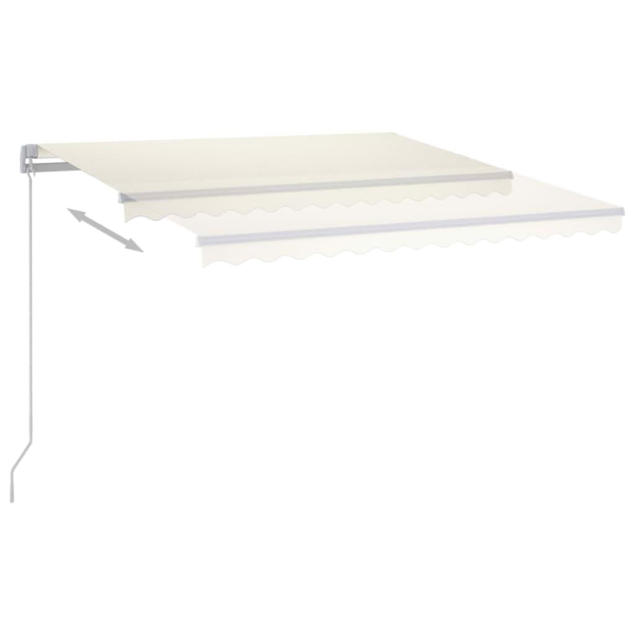 Voir la diapositive 3 : VIDAXL Auvent manuel retractable avec LED 450x350 cm Creme