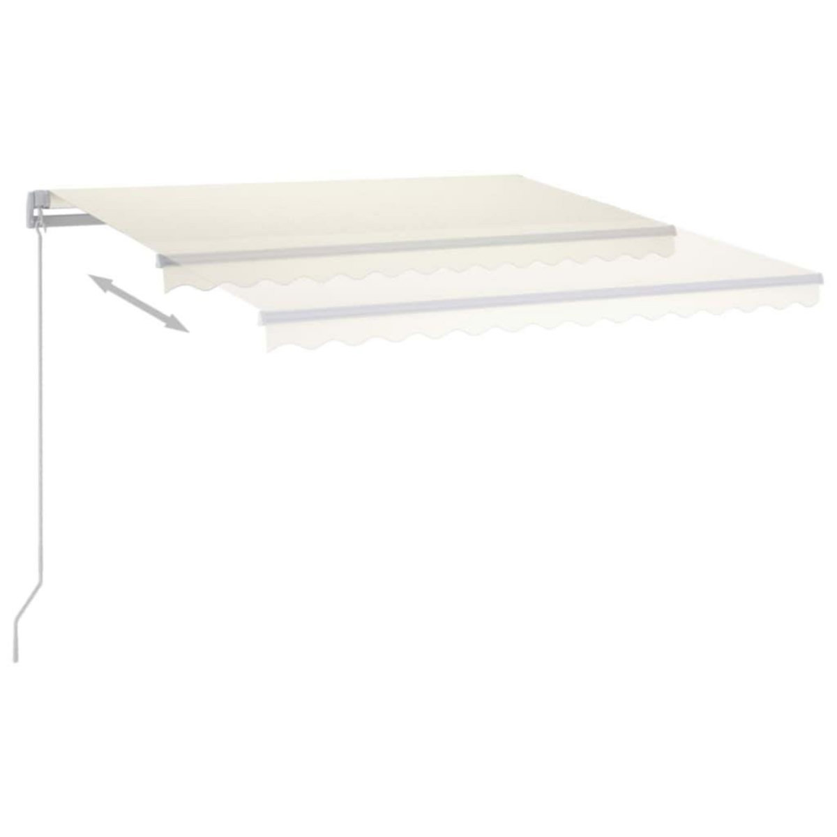 VIDAXL Auvent manuel retractable avec LED 450x350 cm Creme