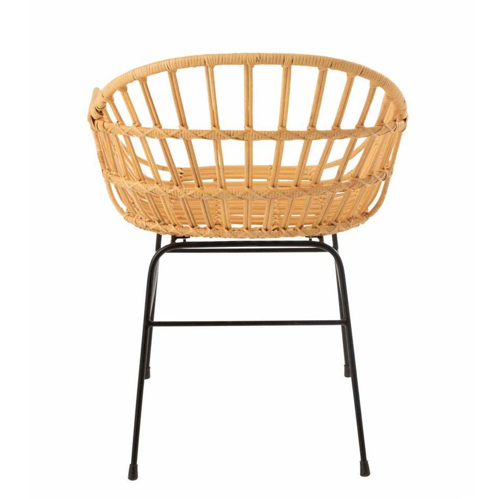 Voir la diapositive 4 : J-LINE Chaise Design en Rotin  Keni  80cm Naturel
