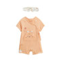 Voir la diapositive 1 : Petit Béguin Barboteuse bébé + headband en gaze de coton Sierra