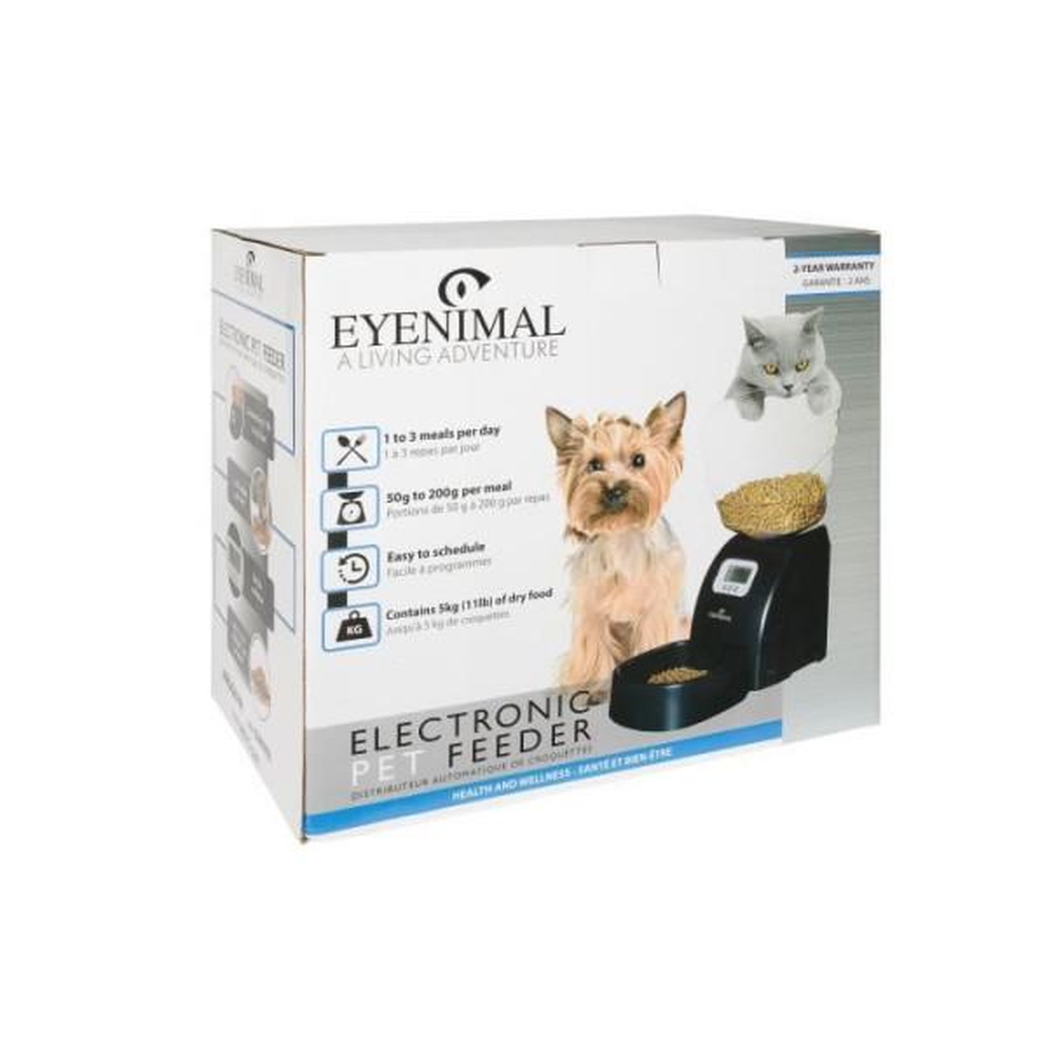 Voir la diapositive 3 : EYENIMAL EYENIMAL Distributeur automatique 5 kg de croquettes 45x20x47 cm - Noir - Pour chat et petit chien
