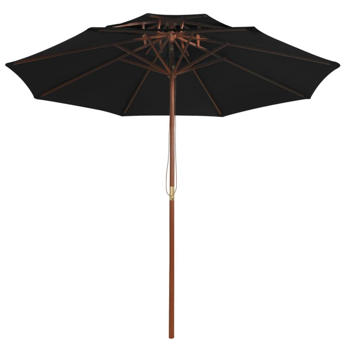 VIDAXL Parasol a deux etages avec mat en bois noir 270 cm