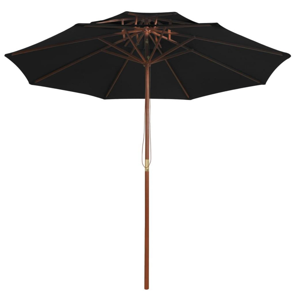 VIDAXL Parasol a deux etages avec mat en bois noir 270 cm
