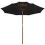 Voir la diapositive 2 : VIDAXL Parasol a deux etages avec mat en bois noir 270 cm