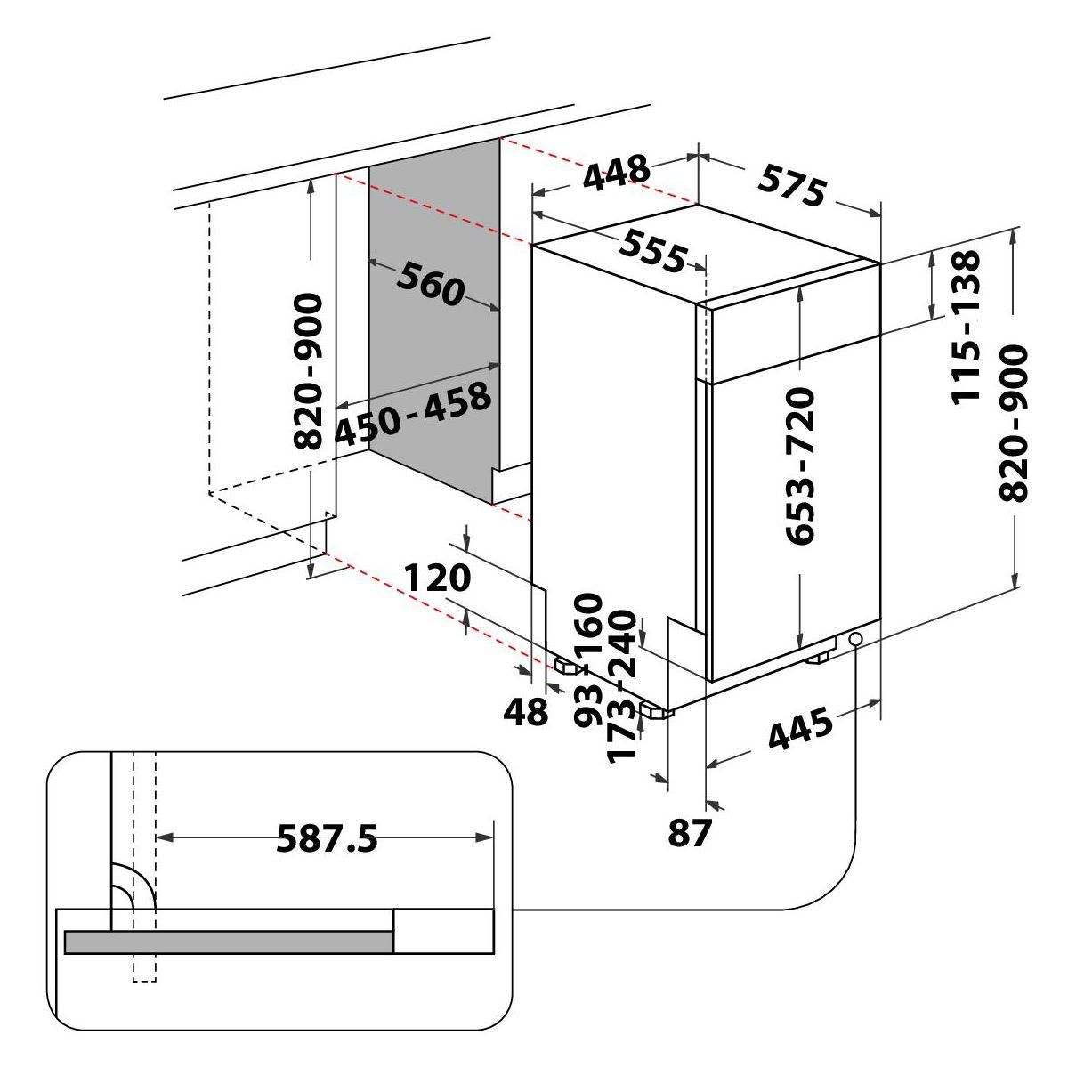 Whirlpool Lave vaisselle encastrable WSBO3O34PFX 6ème Sens