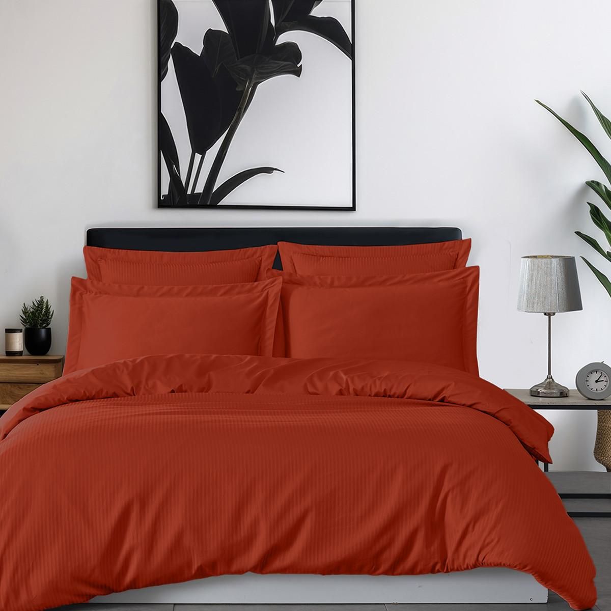 Sensei Maison Parure housse de couette rayée satin + 2 taies 50x70 cm VERSALUXE