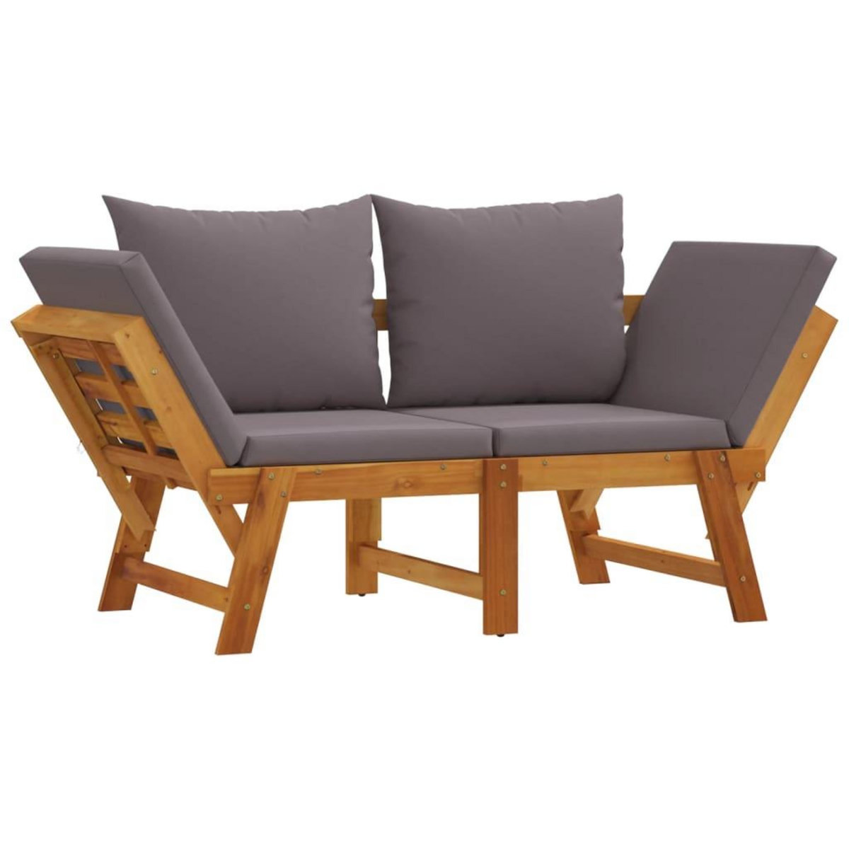 VIDAXL Banc de jardin avec coussins 2 en 1 bois d'acacia massif