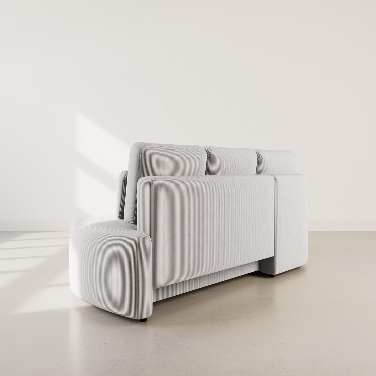 LISA DESIGN Mahina - canapé d'angle gauche 4 places convertible avec coffre en velours côtelé