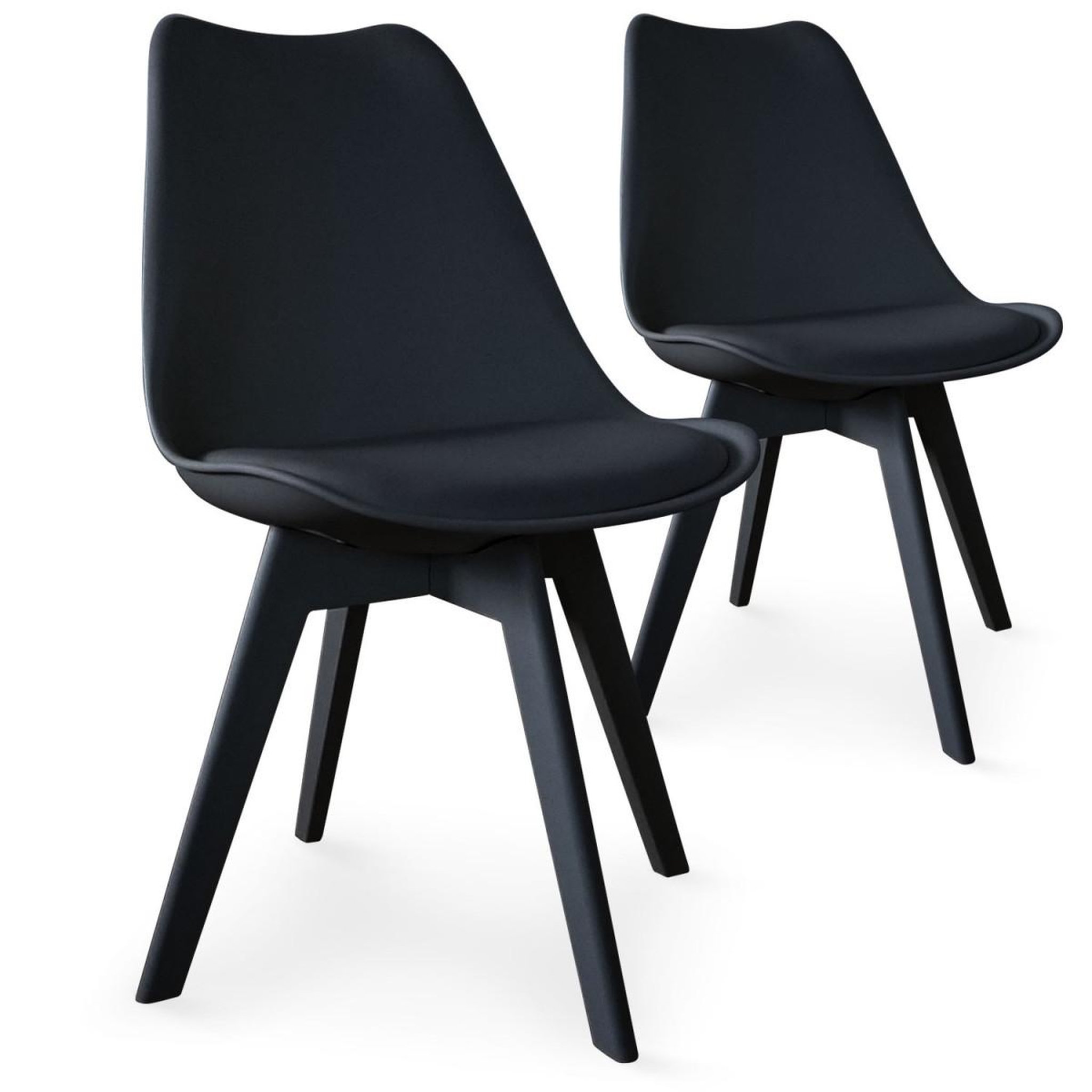 Paris Prix Lot de 2 Chaises Design  Maélia  82cm Noir
