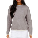 JACQUELINE DE YONG Pull Gris Clair/Beige Femme JDY Silja. Coloris disponibles : Gris