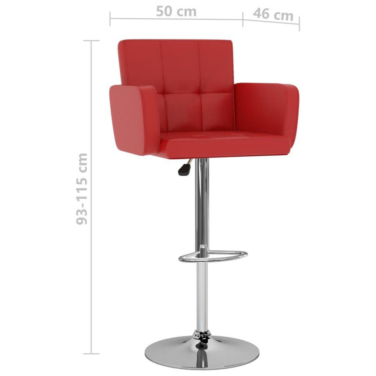VIDAXL Tabourets de bar lot de 2 rouge similicuir