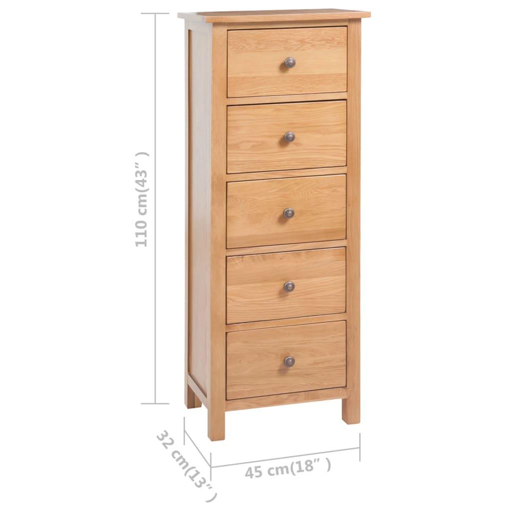 Voir la diapositive 6 : VIDAXL Commode haute 45x32x110 cm Bois de chene massif