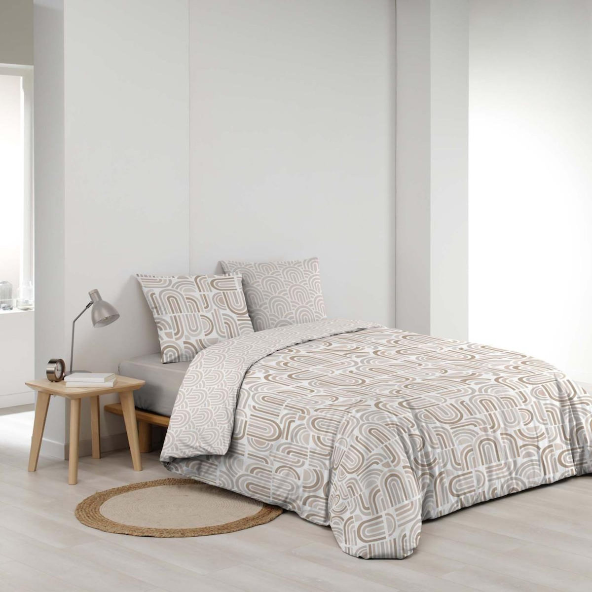 Paris Prix Parure de Lit 3 Pièces  Pandoris  240x220cm Beige