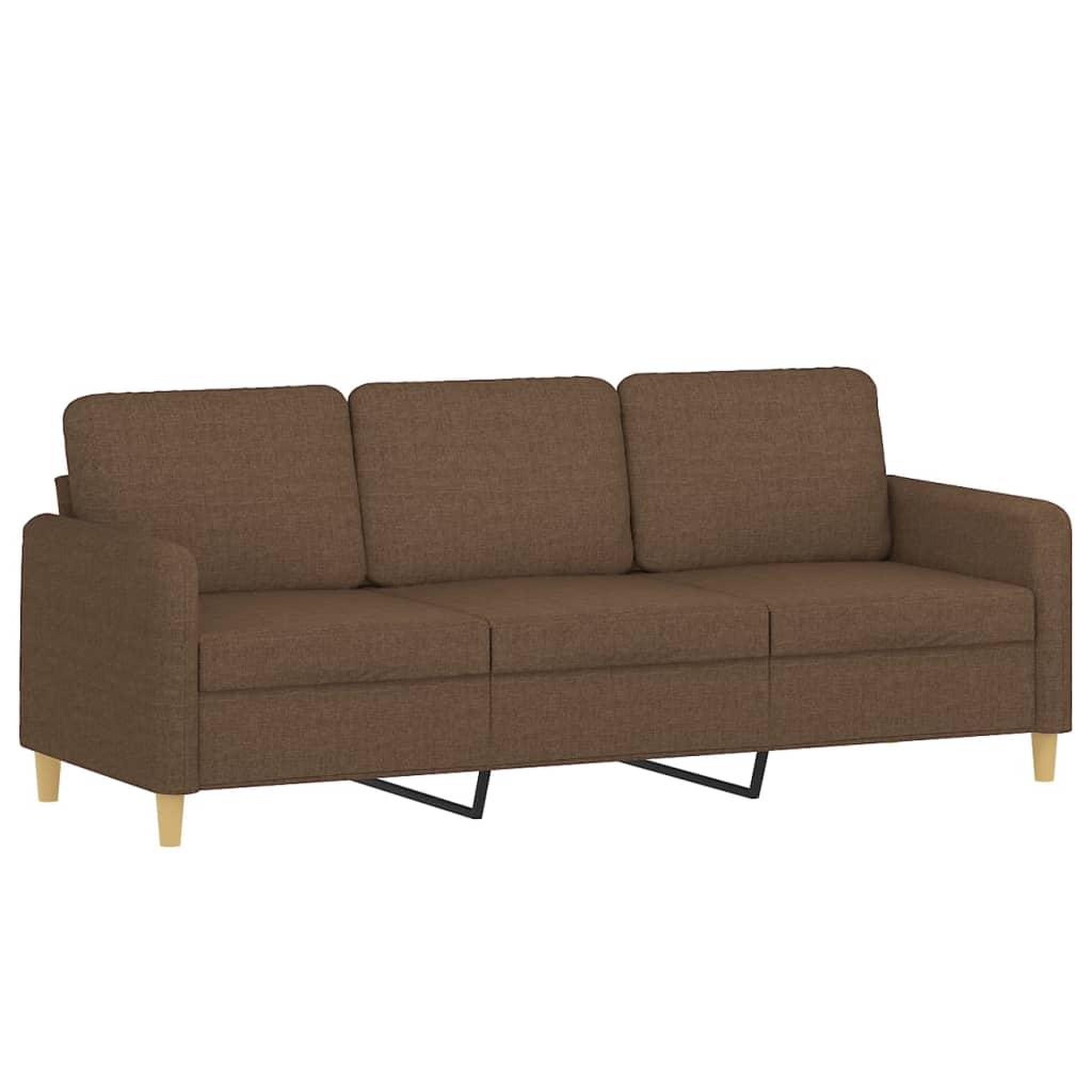 Voir la diapositive 4 : VIDAXL Canape 3 places avec oreillers decoratifs marron 180 cm tissu