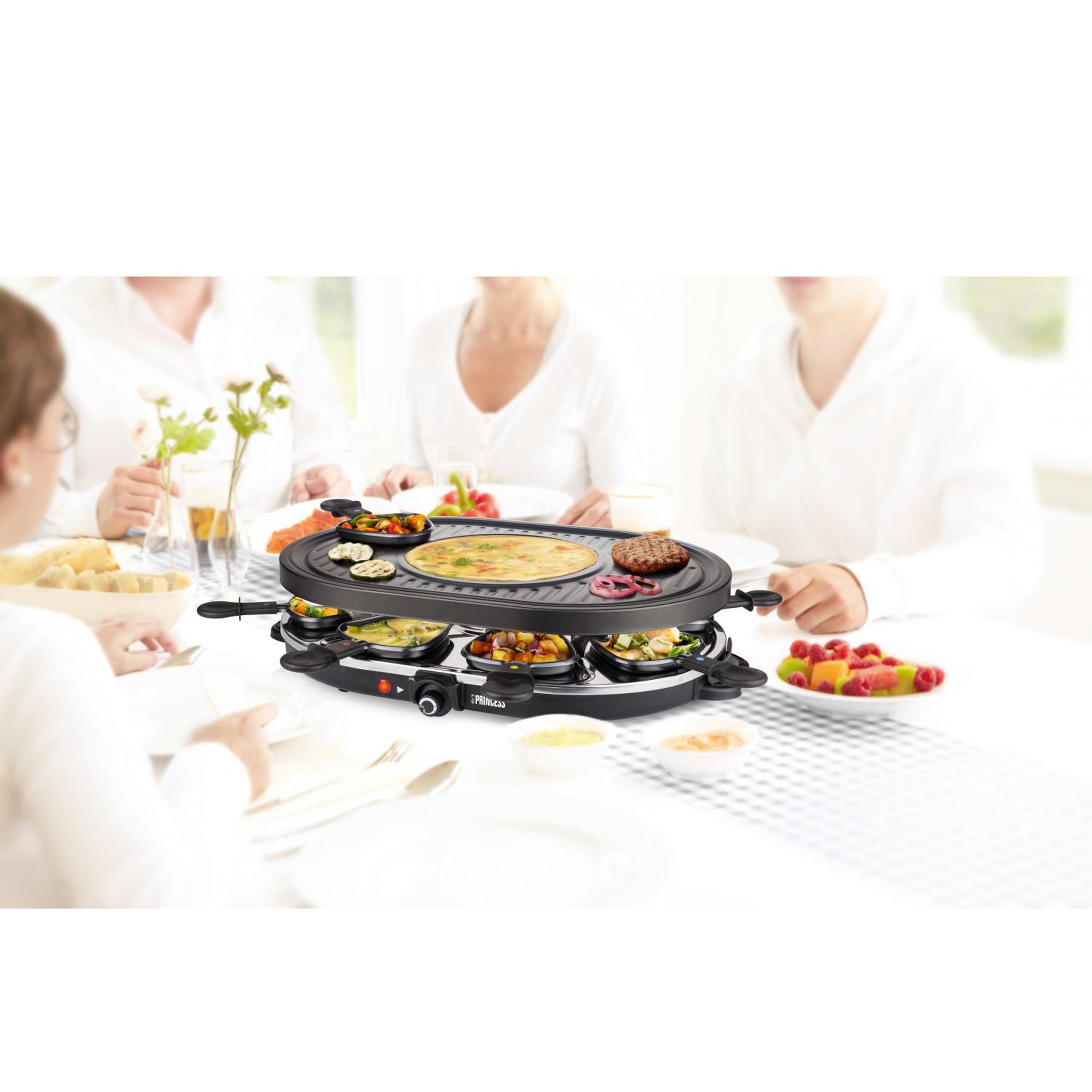 Voir la diapositive 3 : PRINCESS Appareil à raclette 8 personnes 1200w - 162700-01-001