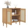 Voir la diapositive 4 : VIDAXL Buffet SENJA aspect rotin marron 80x35x80 cm bois massif de pin