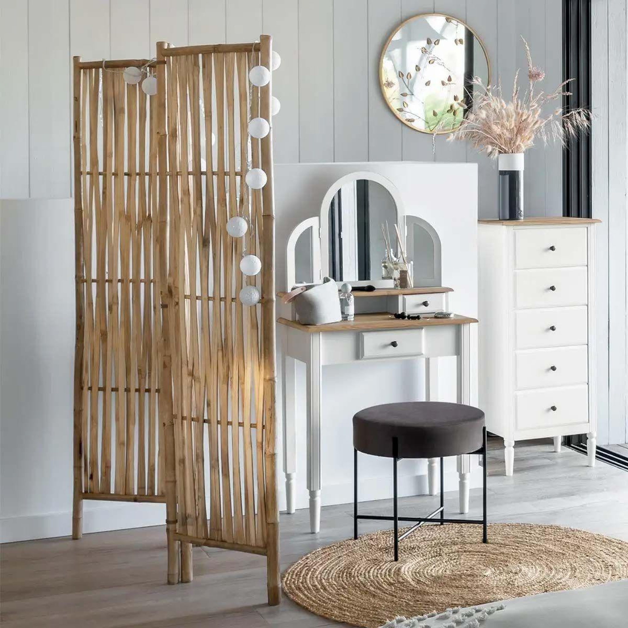 Voir la diapositive 5 : ATMOSPHERA Paravent en bambou  dream  135x170cm naturel