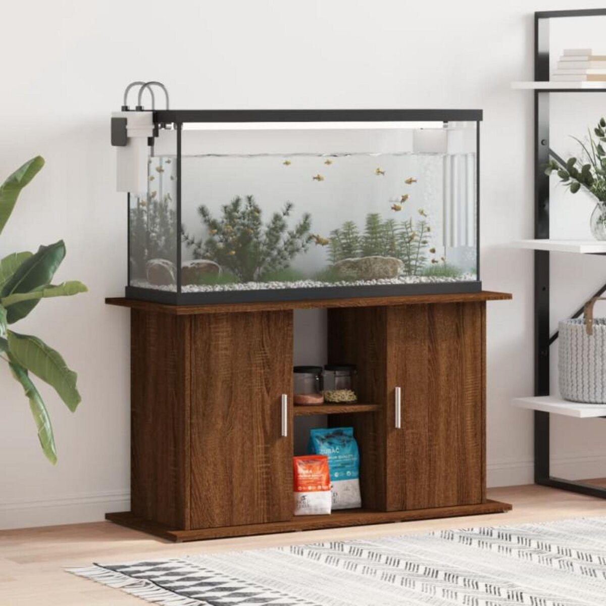 VIDAXL Support d aquarium chêne marron 101x41x58 cm bois d ingénierie