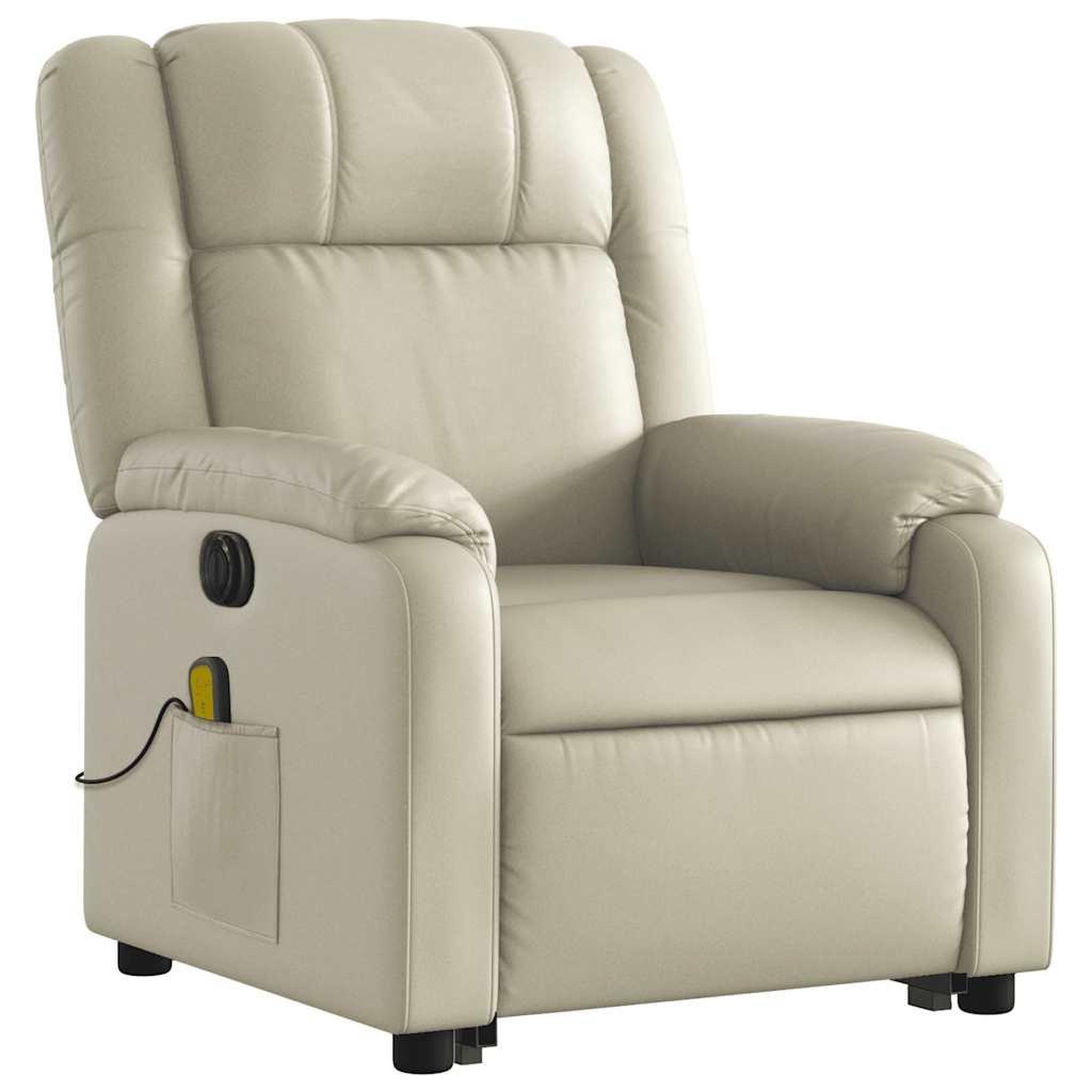 Voir la diapositive 4 : VIDAXL Fauteuil inclinable de massage electrique creme similicuir