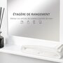 KLEANKIN Miroir de salle de bain avec étagère - kit installation fourni - MDF blanc