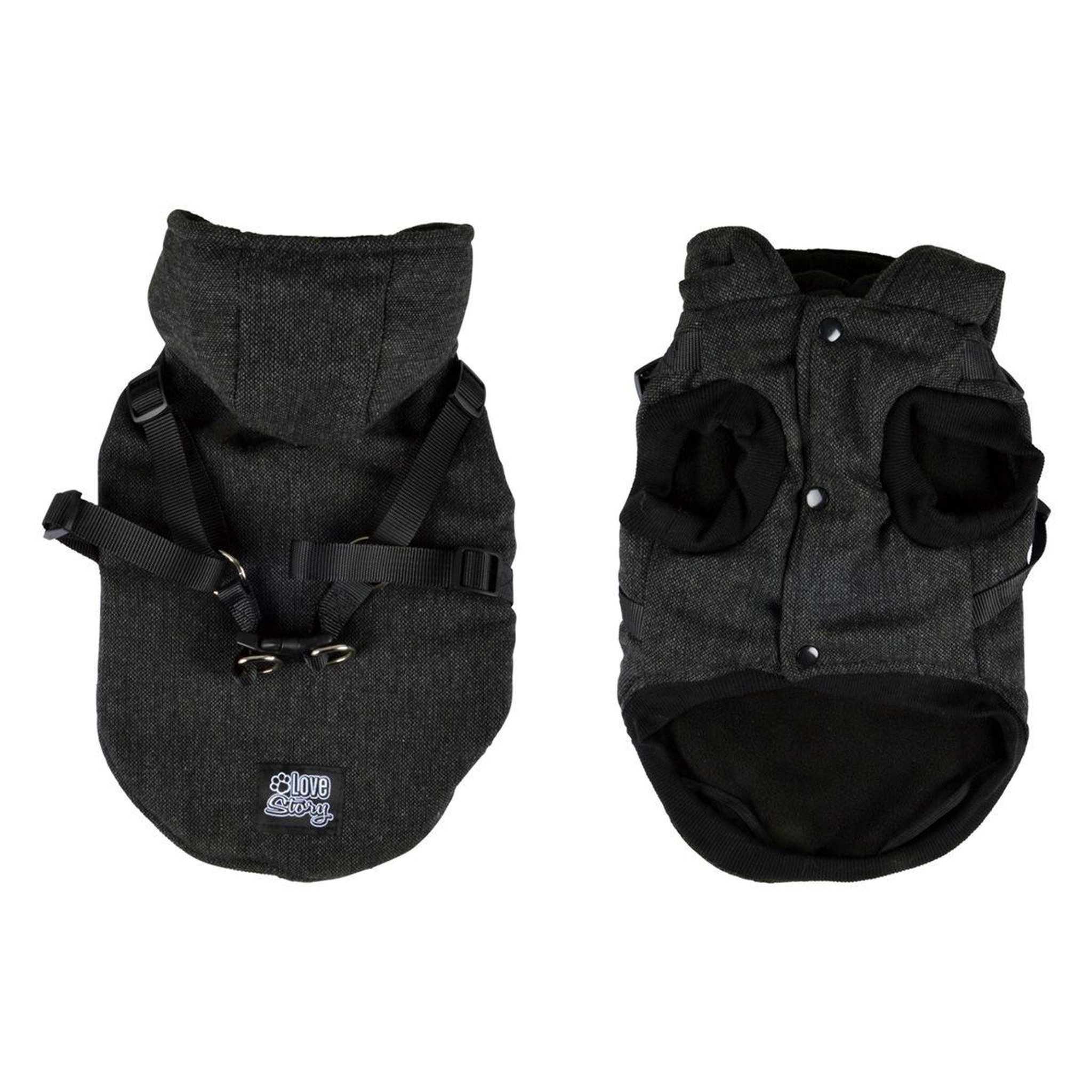 LOVE STORY Manteau pour chien  tweed  40cm anthracite