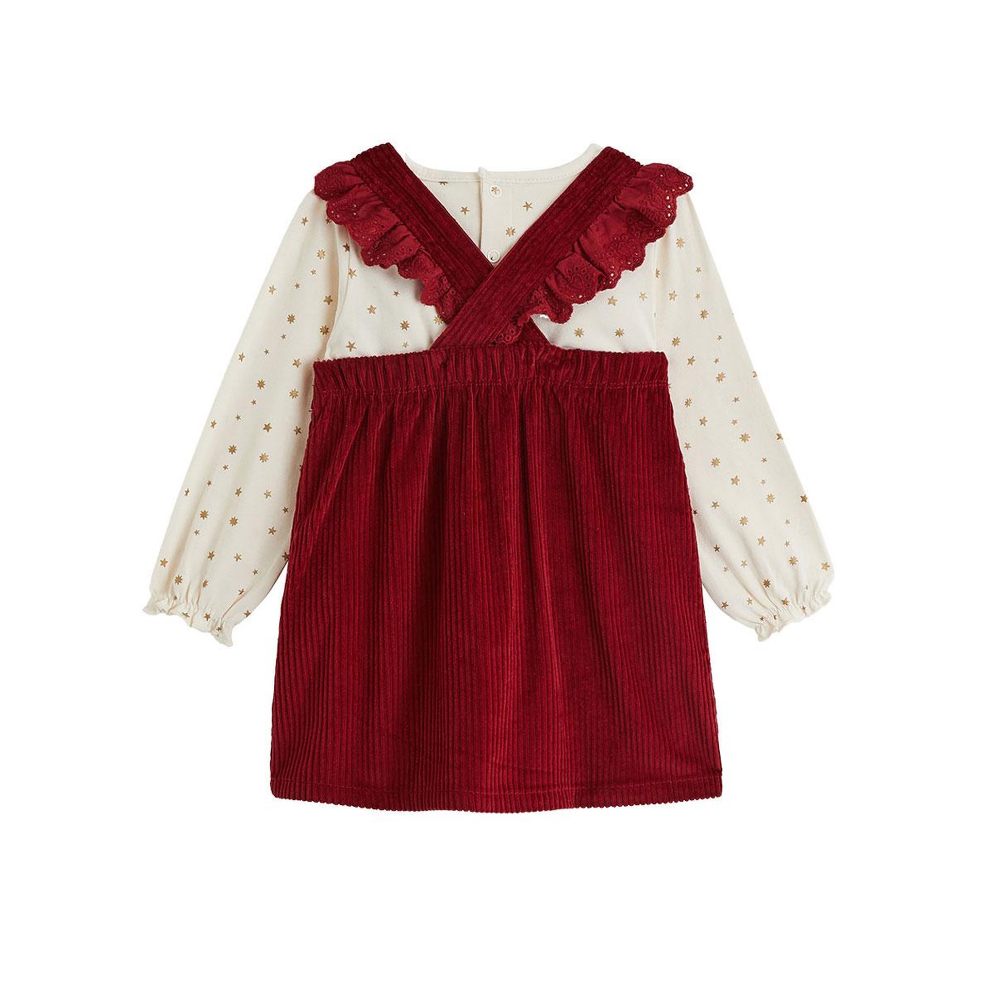 Voir la diapositive 2 : PETIT BEGUIN Ensemble bébé robe en velours côtelé et t-shirt Grace