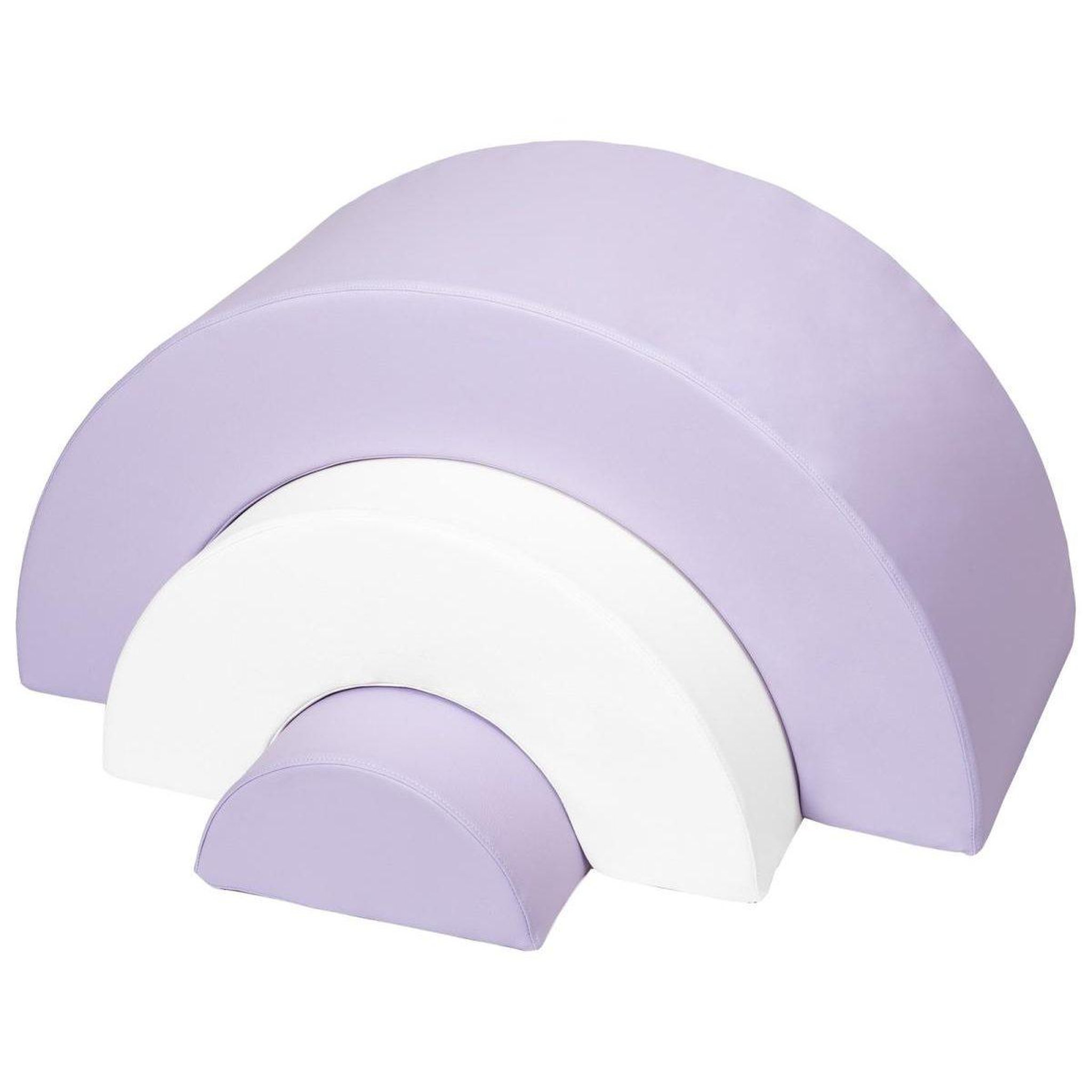 VELINDA Ensemble mini-arc-en-ciel (3 grands blocs de mousse) — blanc, lilas