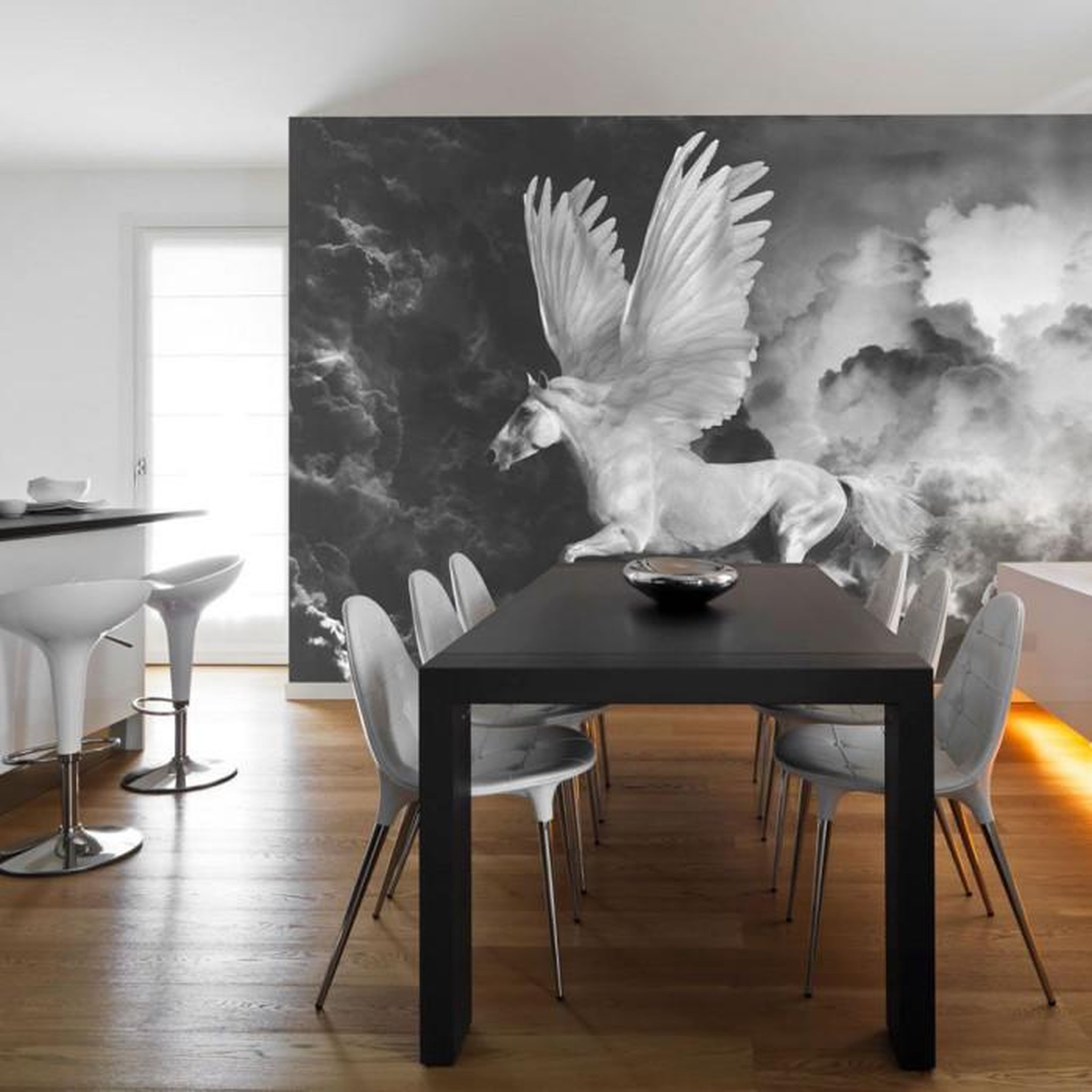 Paris Prix Papier Peint  Pegasus sur le Chemin de l'Olympe. Coloris disponibles : Multicolore