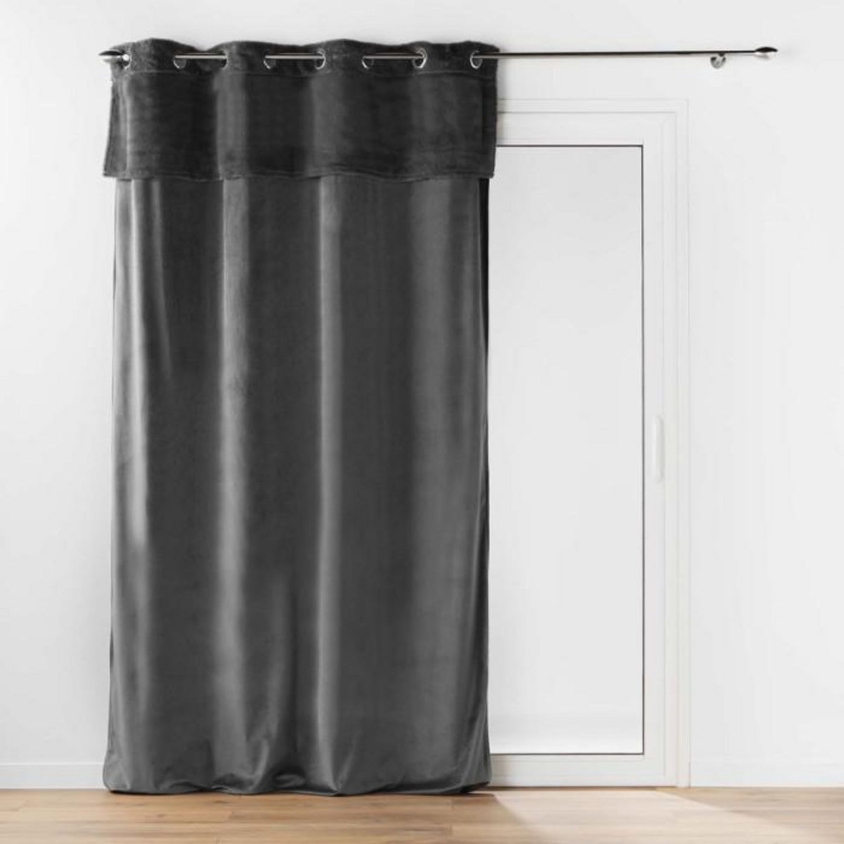 Paris Prix Rideau à Œillets Velours  Caresse  140x240cm Anthracite