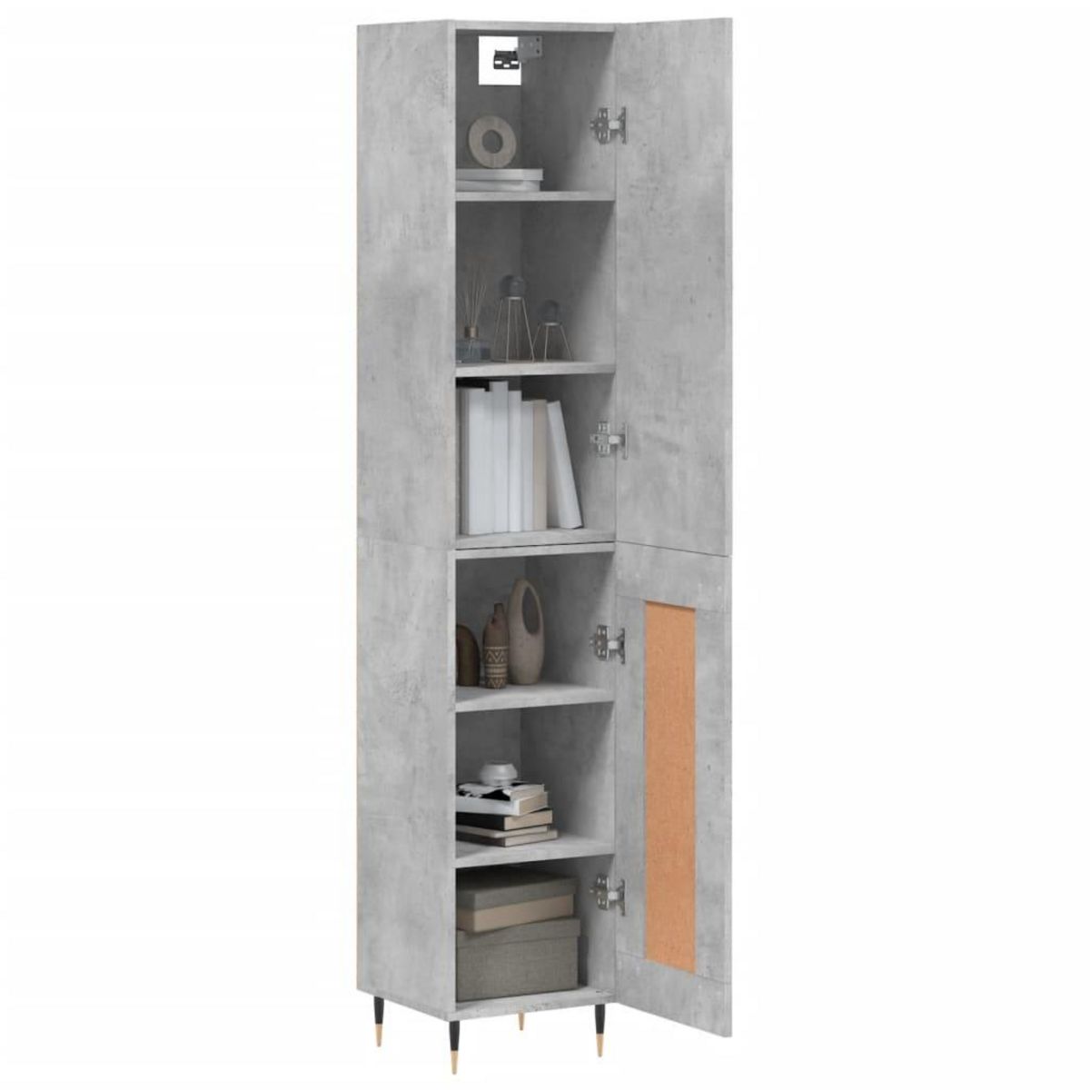 VIDAXL Buffet haut Gris beton 34,5x34x180 cm Bois d'ingenierie
