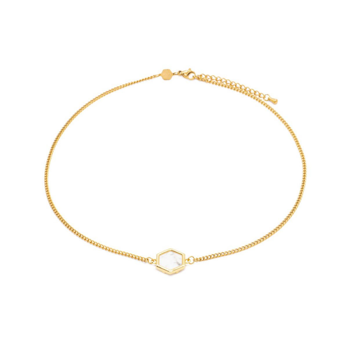 SLOYA Collier Hexalia en pierres Howlite