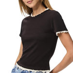 Pieces T Shirt  Femme Pieces Emma. Coloris disponibles : Marron