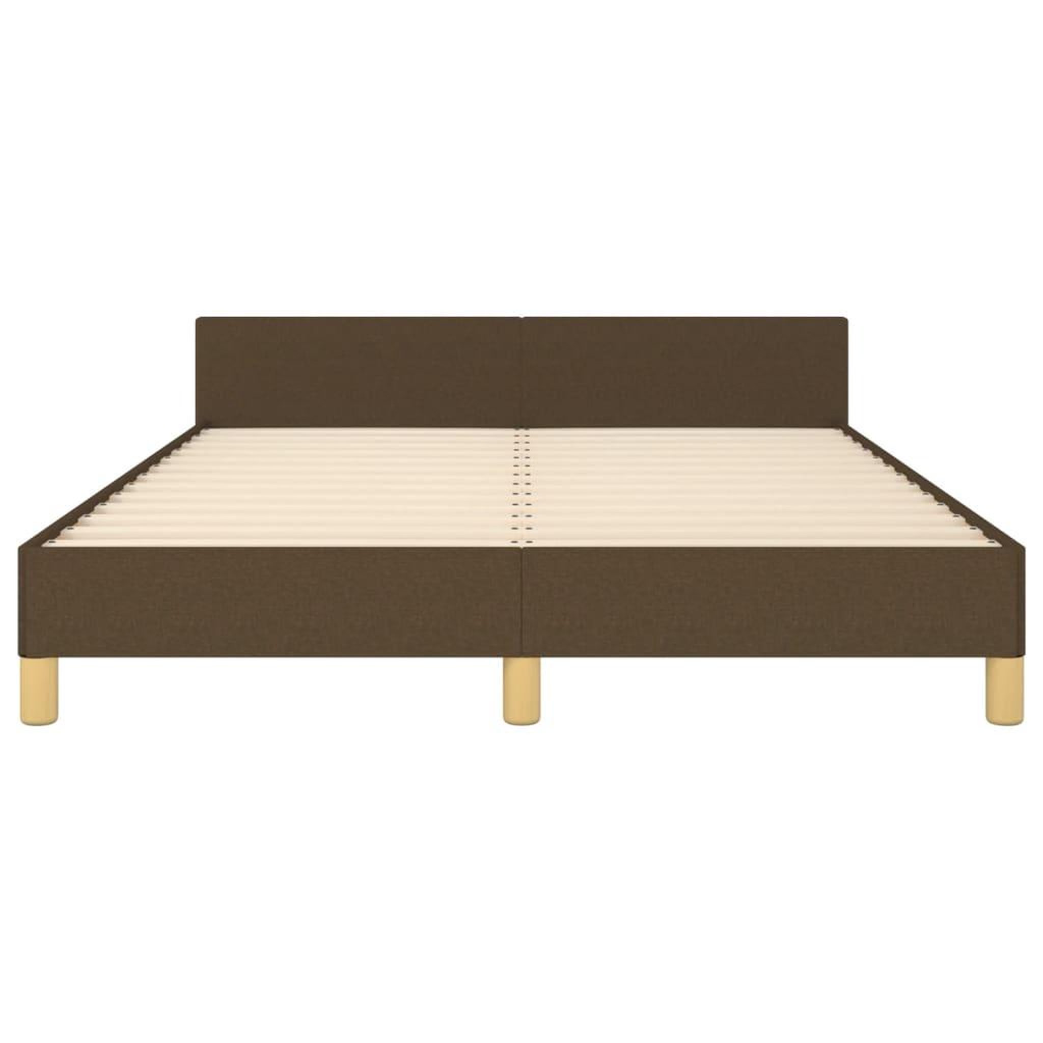 Voir la diapositive 5 : VIDAXL Cadre de lit sans matelas marron fonce 140x200 cm tissu