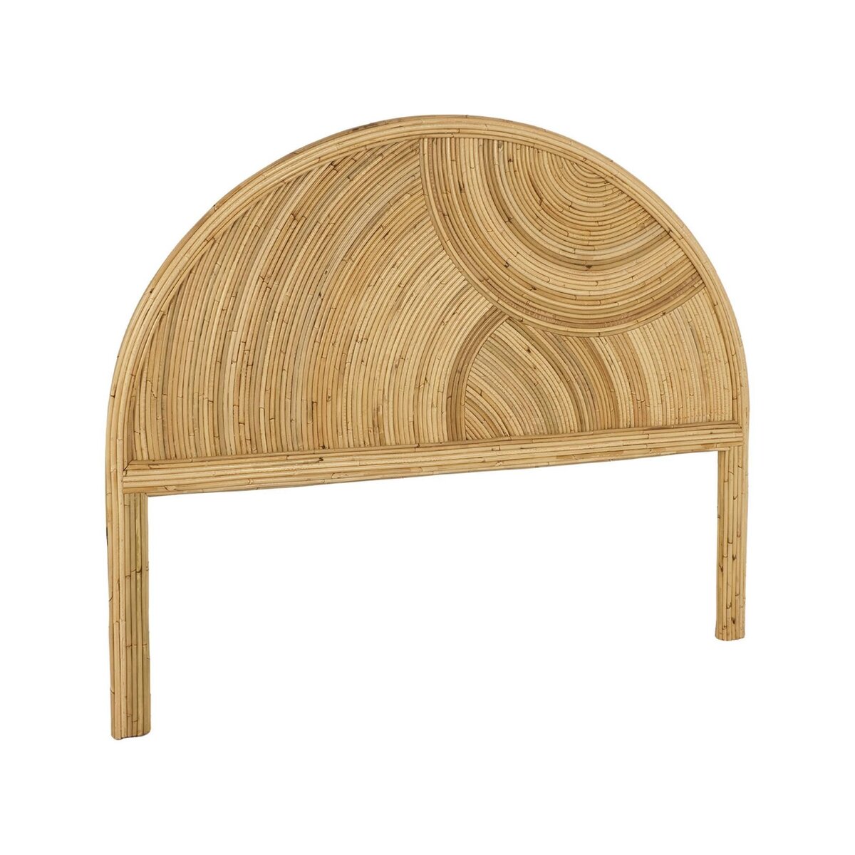 SWEEEK Tête de lit en rotin naturel, bois clair, bohème