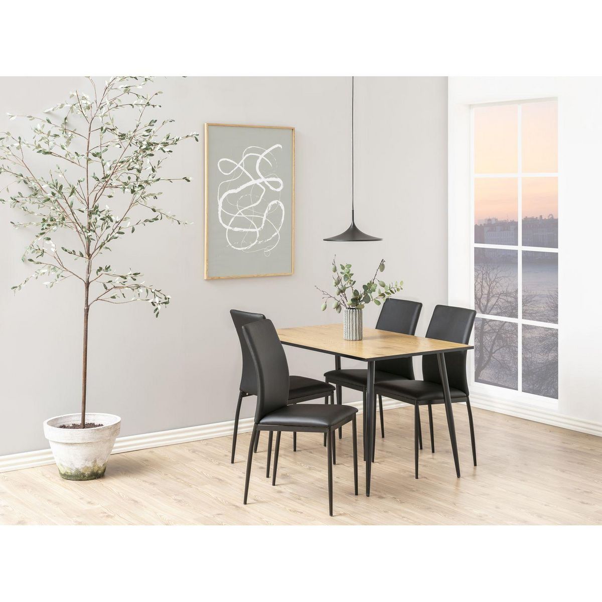 TOILINUX Lot de 4 Chaises de salle à manger Julia en Simili