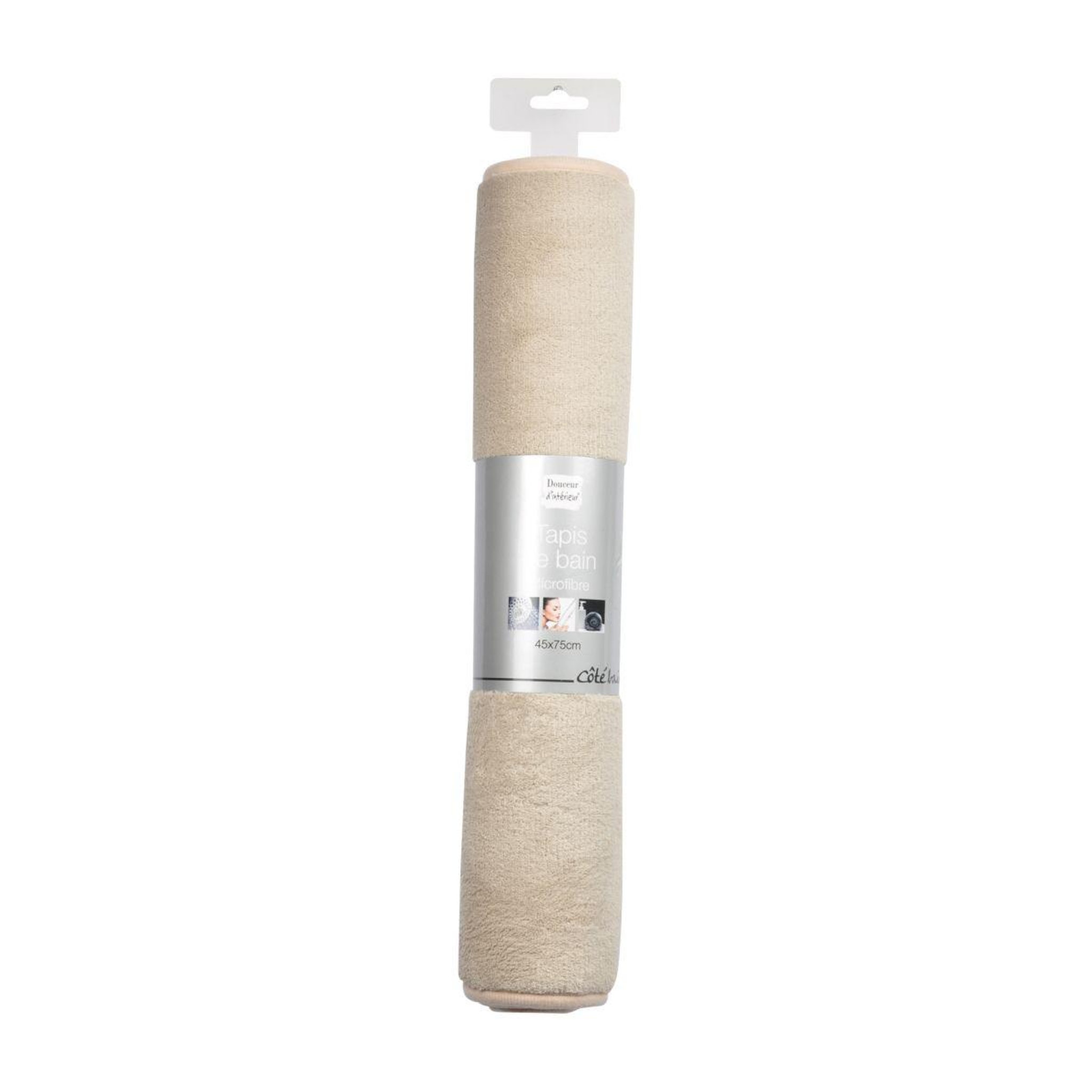 Voir la diapositive 3 : Douceur d'Intérieur Tapis de bain microfibre  vitamine ii  45x75cm taupe