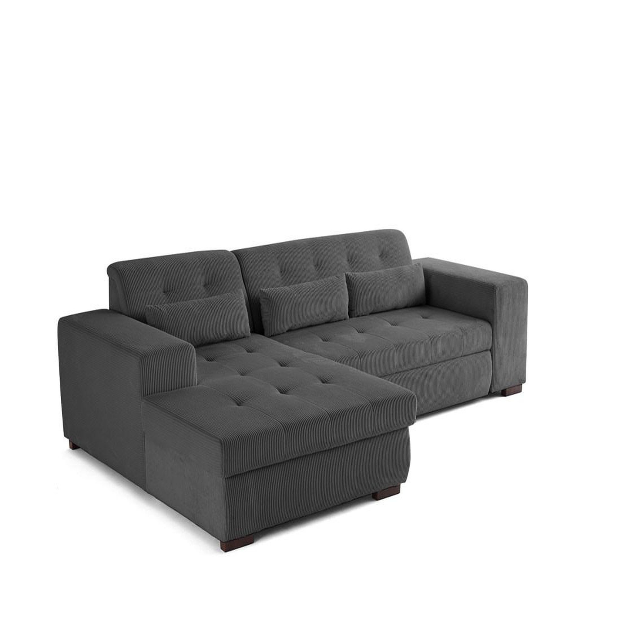 Voir la diapositive 2 : LISA DESIGN Vermont - canapé d'angle gauche - 4 places - convertible avec coffre - en velours côtelé
