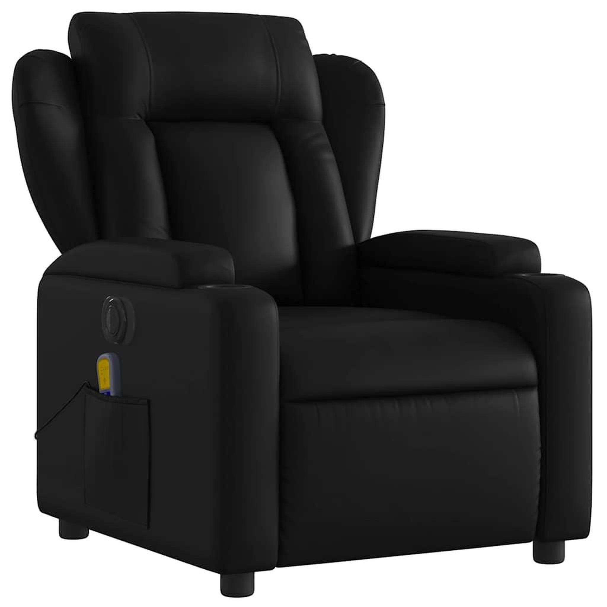 Voir la diapositive 4 : VIDAXL Fauteuil de massage inclinable electrique noir similicuir
