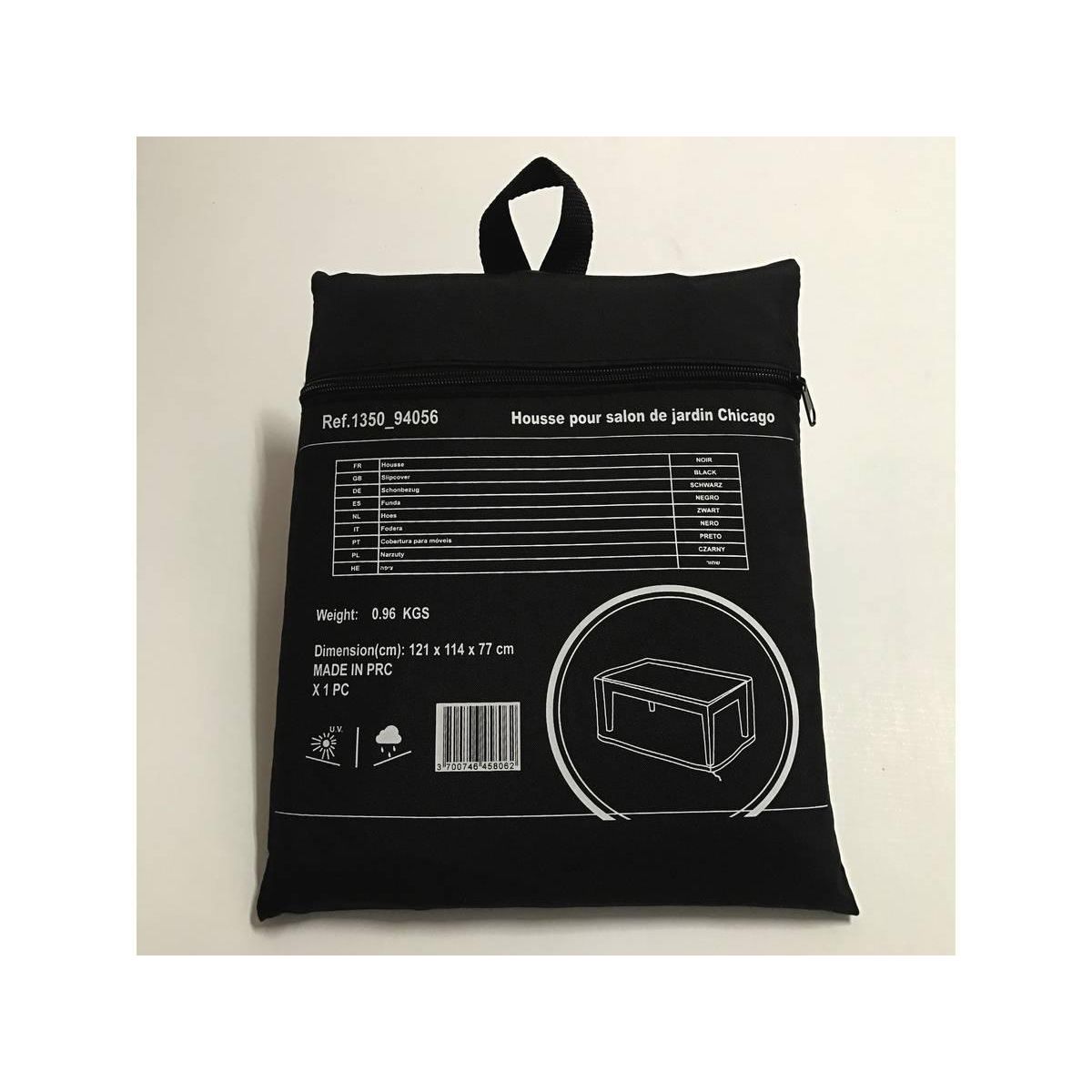 Habitat et Jardin Housse de protection pour salon de jardin - 121 x 114 x 77 cm - Noir